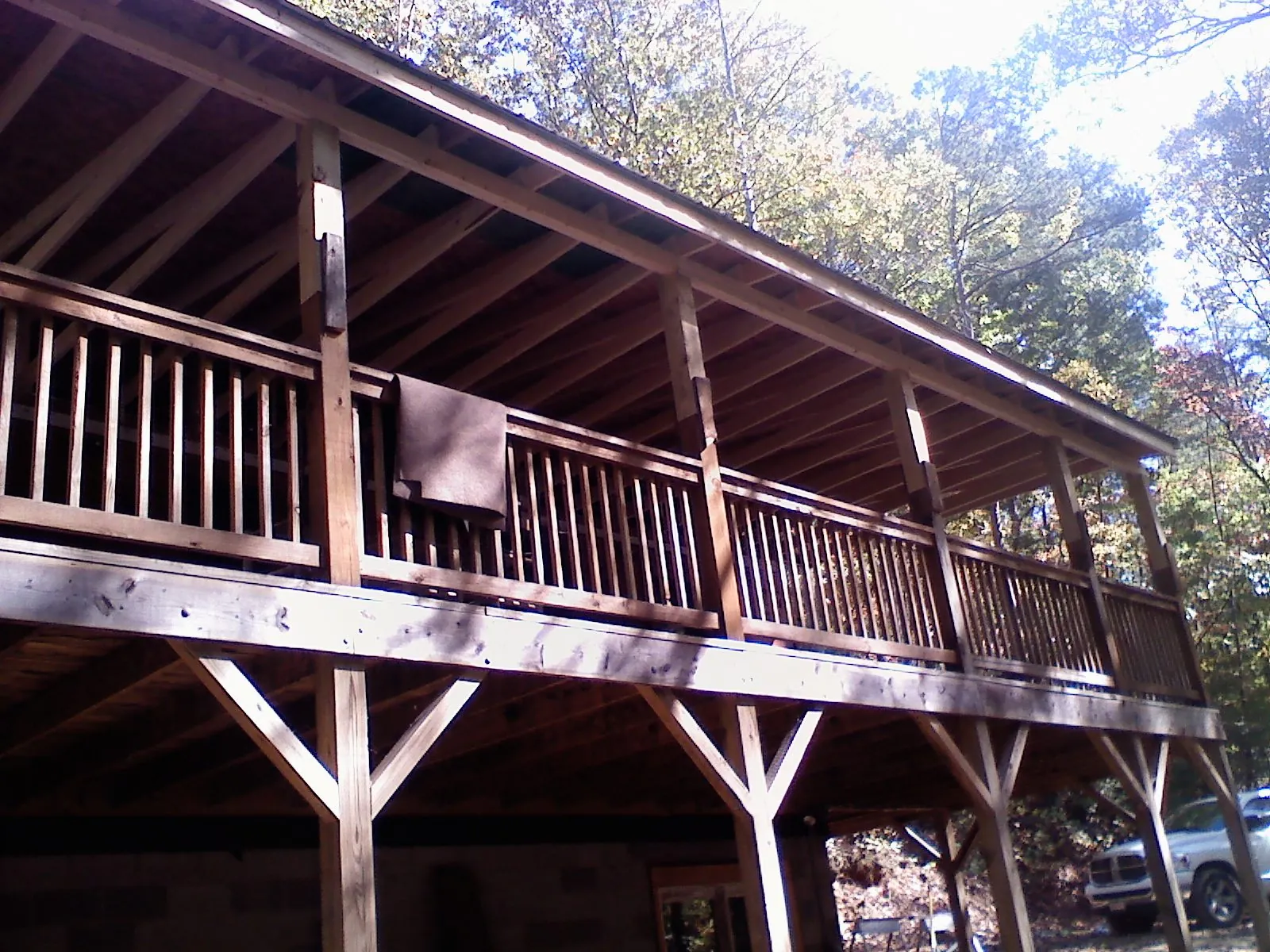 Timber framing under a new elevated porch and deck — Roof Leak Repair in Kendrick by Roofing Brothers